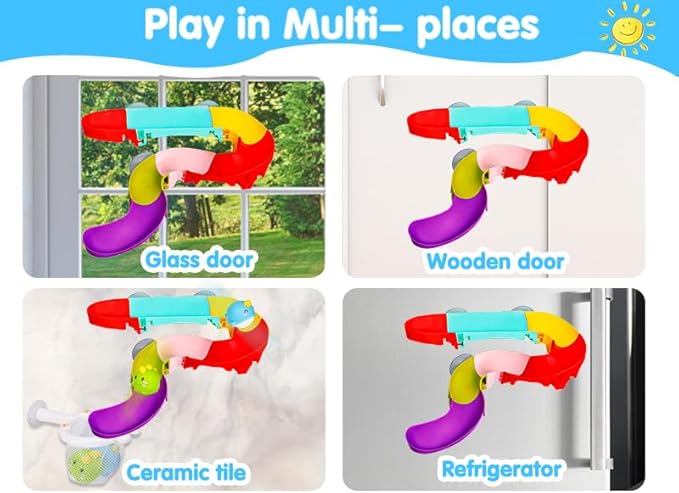 Toddler Bubbles Bath Toys, Light Up Bath Toy for Kids Age 1-3 Baby Bathtub Tub Toy Slide Track Dinosaur Bubble Machine Maker with Music Floating Animal Shower Toys Summer Outdoor Gift Boy Girl Age 2-5