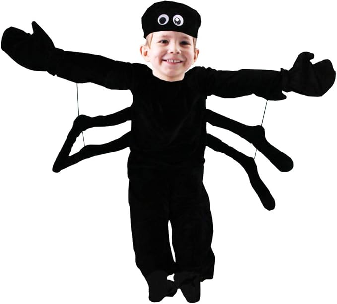 Spider Costume for Kids, Perfect for Halloween, Animal Dress up Party, Black,3-14Year