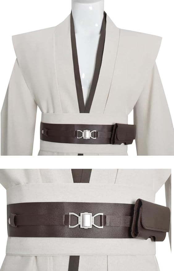 Mens Cosplay Costume White Tunic Hooded Cloak Robe Uniform Suit Halloween Outfit