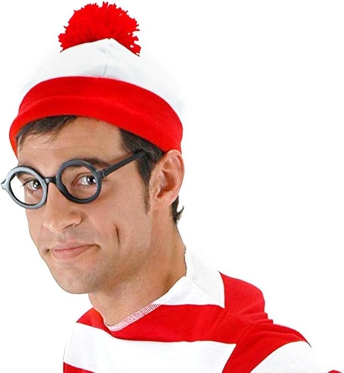 Red&White Stripes Cosplay Costume,Halloween Costumes,Funny Sweatshirt Outfit Glasses Suits…