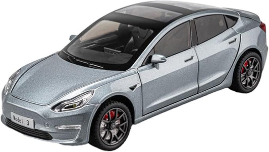 1/24 Model 3 Toy Car for Boys, Zinc Alloy Diecast Metal Model 3 Model Car Pull Back Car Toy Vehicles with Sound and Music, Suitable for Kids Aged 3+ as Gifts