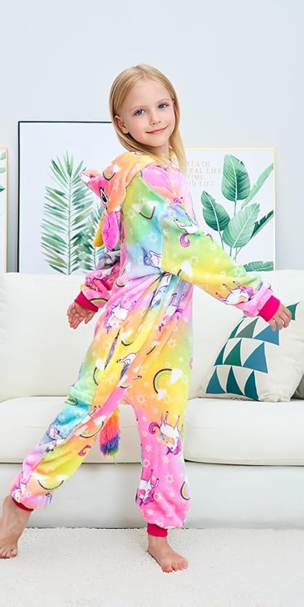Kids Unicorn Onesie Pajamas One-Piece Cosplay Costume Animal Sleepwear Girls And Boys