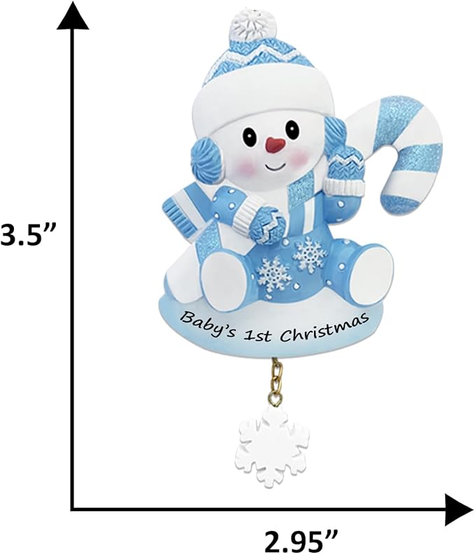 Personalized Ornament Baby's First Christmas 2025 Snowbaby Xmas Tree Decoration Pink Artisanal Custom Ornaments with Name & Year Decoration Gifts for New Born Baby Boy