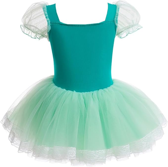 DYMCII Baby Girls Princess Ballet Dress Short Sleeve Leotards Skirted Tutu Dancewear Halloween Christmas Party Fancy Costume
