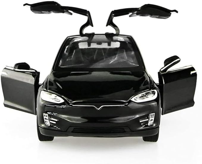 1:32 Scale Car Model X Alloy Diecast Pull Back Electronic Toys with Lights and Music, Mini Vehicles Toys for Kids Gift Car Lovers Collection (Model X - Noble Black)