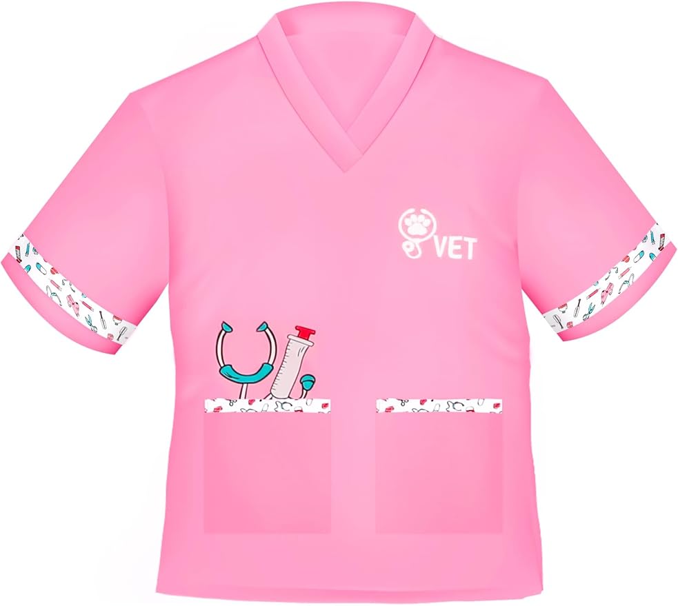 ANPHILE Kids Veterinarian Costume, Kids Doctor Vet Costume Outfit Pretend Play Dress Up Set for Career Day