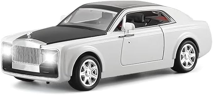 1/24 Rolls-Royce Sweptail Toy Car Alloy Diecast Collectible Model Car for Kids Gift, Pull Back Toy Car with Sound and Light, Classic Double Door, Car Logo Can be Folded