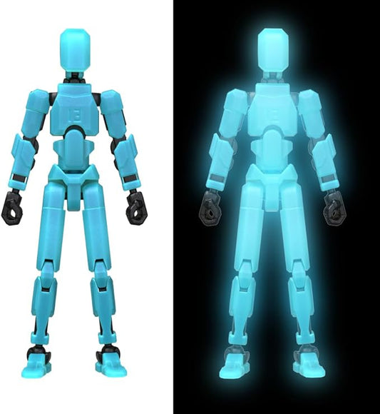MerryXD T13 Action Figure,Assembly Completed Dummy Nova Titan Lucky 13 Action Figure 3D Printed Multi-Jointed Movable Toy Grow in The Dark Blue