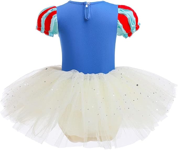 DYMCII Baby Girls Princess Ballet Dress Short Sleeve Leotards Skirted Tutu Dancewear Halloween Christmas Party Fancy Costume