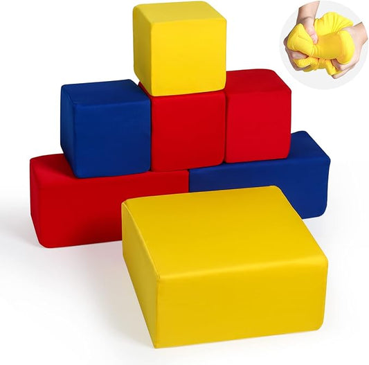 Foam Blocks for Toddlers, Soft Building Blocks for Toddlers Colorful Stacking Blocks for Kids - 7 Pieces