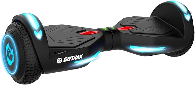 Gotrax Hoverboard with 6.5" LED Solid/Offroad Tires, Max 5/6 Miles Range, 6.2mph Power by Dual Brushless Motor, UL2272 Certified and 65.52Wh/93.6Wh Battery Self Balancing Scooter for 44-176lbs