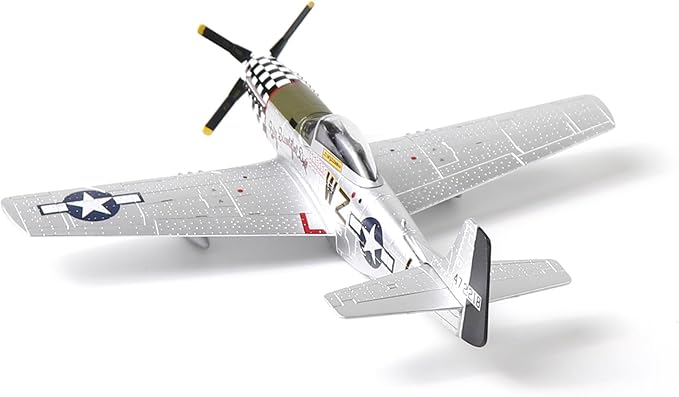 P51-D Mustang 1/72 Metal Airplane Model Kit with Stand WWII Diecast Fighter Model Vintage Prebuild Military Aircraft Collection for Display or Gift (Big Beautiful Doll)