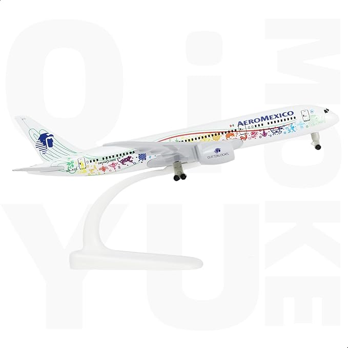 1/300 Mexico 787 Diecast Metal Airplane Model Kits for Boeing 787 Model Plane with Display Stand (7.5-inch L) for Adult Aviation AA Plane Models Gifts or Desktop Decorations