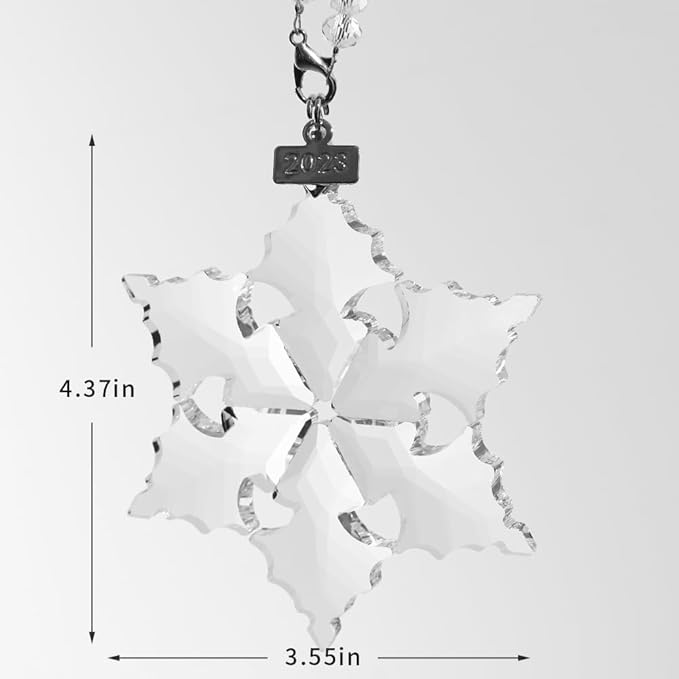 2024 Crystal Christmas Ornaments 4pcs/Set Colorful and Clear Snowflake Christmas Ornament Car Hanging Ornaments (2024 4pcs)