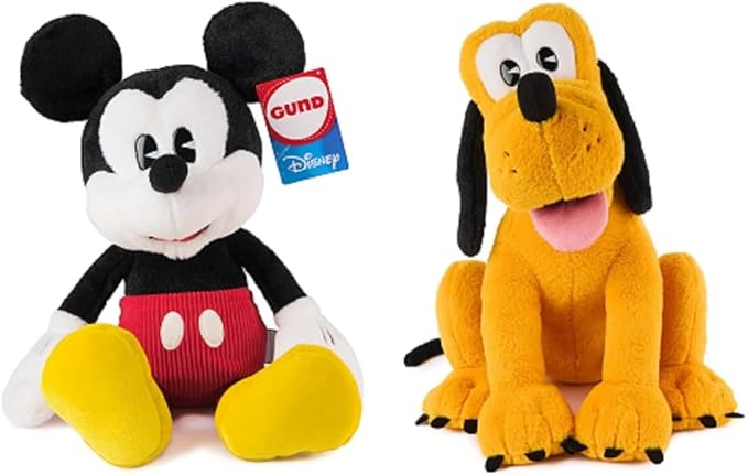 Donna's Home Emporium GND Dsney Officially Licensed 14" 2 Piece Plush Bundle, Mickey Mouse and Pluto