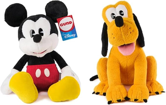 Donna's Home Emporium GND Dsney Officially Licensed 14" 2 Piece Plush Bundle, Mickey Mouse and Pluto