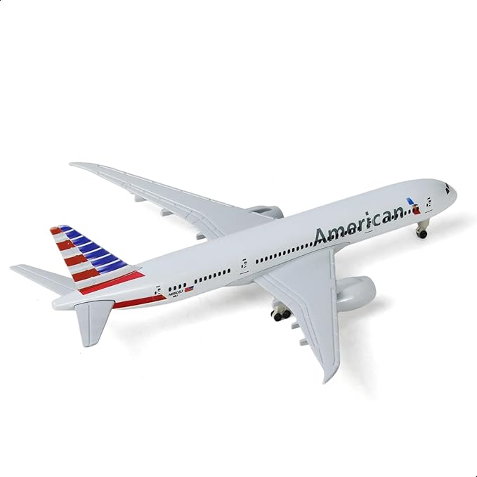1/300 American 787 Diecast Metal Airplane Model Kits for Boeing 787 Model Plane with Display Stand (7.5-inch L) for Adult Aviation AA Plane Models Gifts or Desktop Decorations