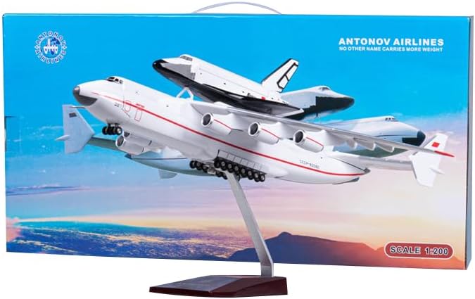 Large Model Airplane, 1/200 Ukraine Antonov 225 Model Airplane, Resin Aircraft Model Transport Airplane Model for Aircraft Enthusiasts Collection and Home Office Desk Decor (An-225+Spacecraft)