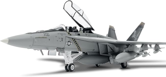 F/A-18F Super Hornet 1/72 Metal Airplane Model Kits with Display Base VFA-103 Jolly Rogers Diecast Alloy Fighter Replica Prebuild Military Aircraft for Collection or Gift