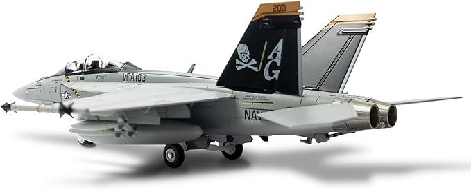 F/A-18F Super Hornet 1/72 Metal Airplane Model Kits with Display Base VFA-103 Jolly Rogers Diecast Alloy Fighter Replica Prebuild Military Aircraft for Collection or Gift