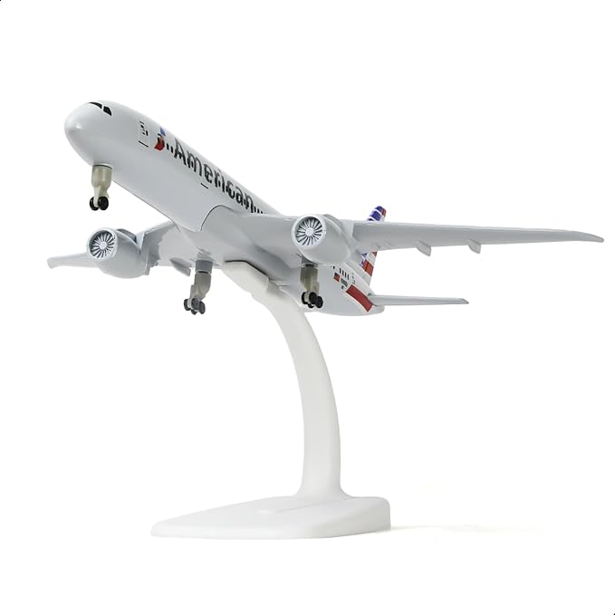 1/300 American 787 Diecast Metal Airplane Model Kits for Boeing 787 Model Plane with Display Stand (7.5-inch L) for Adult Aviation AA Plane Models Gifts or Desktop Decorations