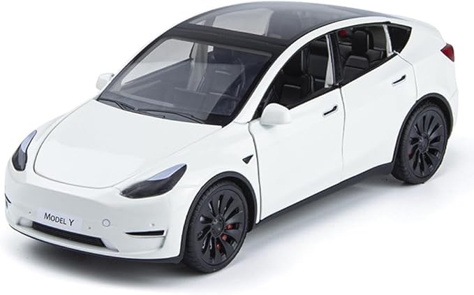 1/24 Model Y Toy Cars Alloy Diecast Model Car, Pull Back Mo-del Y Car with Light, Big Mo-del Y Diecast Cars Toy Suitable for Kids Adults Birthday Gift (White)
