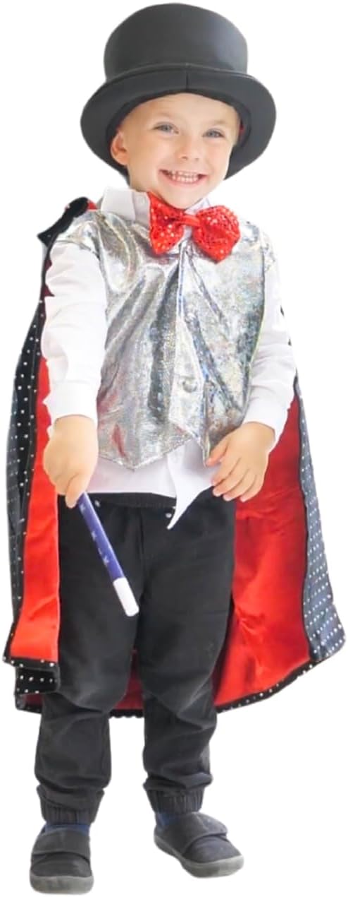Marvin's Magic - Magician Costume with Magic Wand, Stickers, Magician Hat, Colouring Book and More - Gifts for Children, Toys, Kids Halloween Costume - Kids Costume