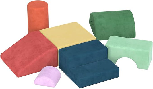 7 Pieces Foam Climbing Blocks，Soft Climbing Toys for Toddlers 1-3 Inside, Indoor Foam Blocks Activity Set for Crawling, Climbing and Motor Skills Development