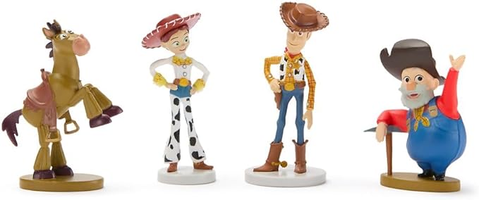 Disney Store Official Toy Story Figure Set - 8 Fully Sculpted Disney Figures Including Buzz Lightyear, Woody, Jessie & More in Double-Tiered Box with Scenic Backgrounds