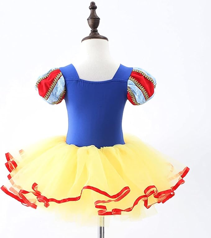 DYMCII Baby Girls Princess Ballet Dress Short Sleeve Leotards Skirted Tutu Dancewear Halloween Christmas Party Fancy Costume
