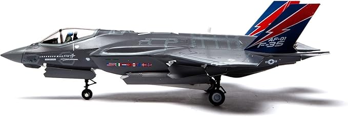 F-35A Lightning II 1/72 Metal Fighter Model Kits with Stand DieCast Alloy Model Jet Replica Prebuild Military Aircraft Collection for Display or Gift (AF-01 EDW AFB)
