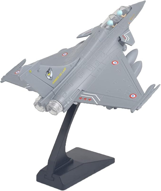 Ailejia Diecast Rafale Fighting Falcon Airplane Model Aircraft Army Air Force Toys Die Cast Military Plane Pull Back with Lights and Sounds (Rafale-Grey)