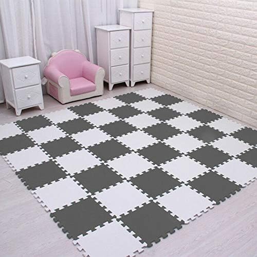 MQIAOHAM baby puzzle mat baby playmat plastic mats for floor shape square play gym toys jigsaw board foam tiles cushions soft interlocking exercise mats garage flooring protector white grey 101112
