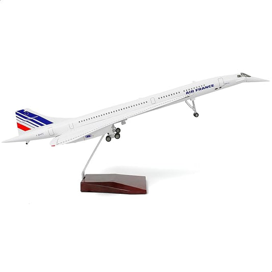 1/125 Scale Concorde Airplane Model Prebuilt Diecast Aircraft Miniature Kit Airplane for Air France Metal Model for Adults Collection or Gift
