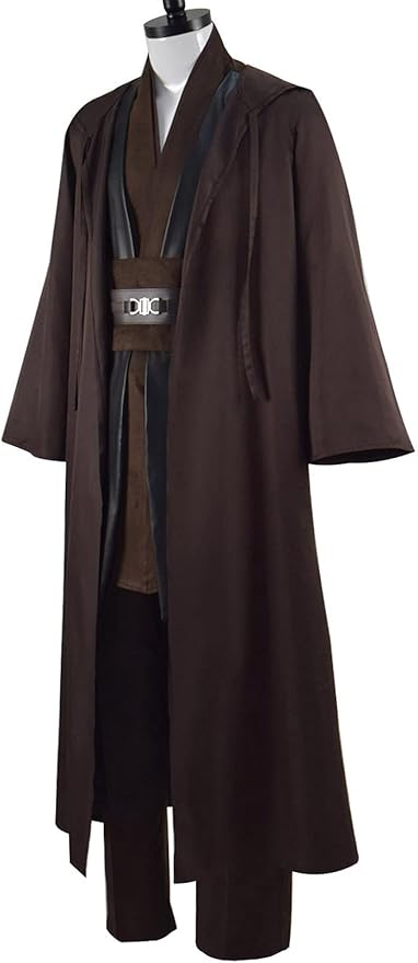 Adult Tunic Costume Men's Brown Hooded Robe Tunic Uniform Full Set Halloween Cosplay Costume