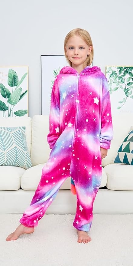 Kids Unicorn Onesie Pajamas One-Piece Cosplay Costume Animal Sleepwear Girls And Boys