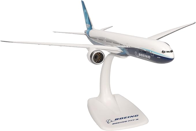 Herpa Snap-Fit Model Airplane Boeing 777-9, N779XW Passenger Aircraft Model with Stand, Miniature in Scale 1:250, Collector's Item, Plastic