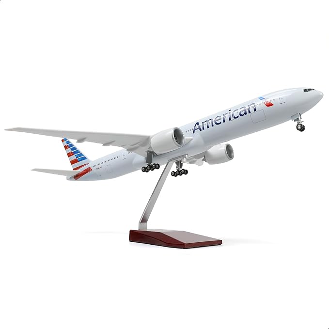 1/150 Boeing 777-300ER AA Airlines 18.5 inchs Large Model Diecast Airplane Model Kits with Stand Airlines Models Display Collectible for Aviation Enthusiast Gift