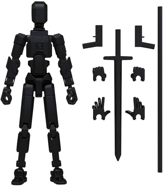 MerryXD T13 Action Figure,Assembly Completed Dummy Nova Titan Lucky 13 Action Figure 3D Printed Multi-Jointed Movable Toy Black