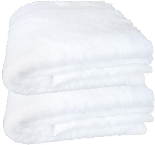 2 Pcs Fake Snow Blankets for Christmas Village Snow Blankets for Christmas Decorating Fake Snow Decorations Under The Christmas Tree Decorations (Each 31.5 x 94.5 Inches)