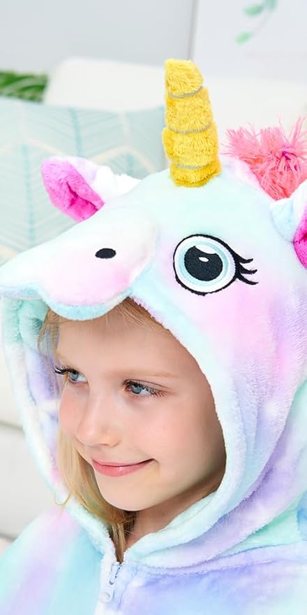 Kids Unicorn Onesie Pajamas One-Piece Cosplay Costume Animal Sleepwear Girls And Boys