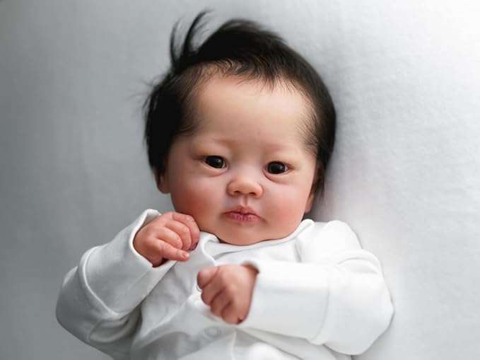 Reborn Baby Dolls Rooted Hair 19 inch Real Life Realistic Newborn Baby Dolls Full Body Squishy Lifelike Poseable Cloth Body Weighted Real Looking Bebe Kids Gifts