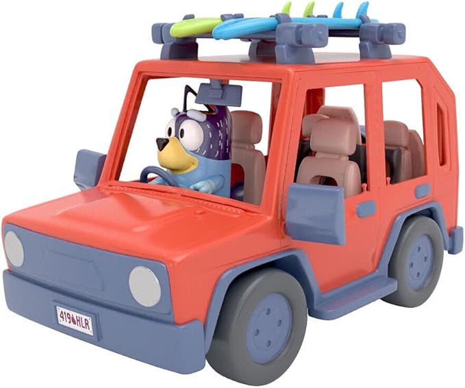 Bluey, 4WD Family Vehicle, with 1 Figure and 2 Surfboards | Customizable Car - Adventure Time | for Ages 3+, Multicolor, 13018