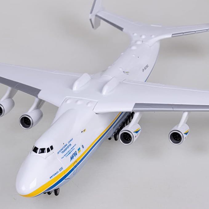 Large Model Airplane, 1/200 Ukraine Antonov 225 Model Airplane, Resin Aircraft Model Strategic Transport Airplane Model for Aircraft Enthusiasts Collection and Home Office Desk Decor (An-225)