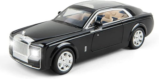 1/24 Rolls-Royce Sweptail Toy Car Alloy Diecast Collectible Model Car for Kids Gift, Pull Back Toy Car with Sound and Light, Classic Double Door, Car Logo Can be Folded