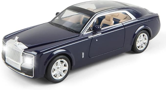 1/24 Rolls-Royce Sweptail Toy Car Alloy Diecast Collectible Model Car for Kids Gift, Pull Back Toy Car with Sound and Light, Classic Double Door, Car Logo Can be Folded