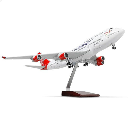 British VAA 1/160 747 Large Scale Model Airplane with Stand for Boeing 747-400 Pre-Build Model Plane Kits for Adult (17-inch L) Aviation Enthusiasts Aircraft Gifts or Airplane Collections