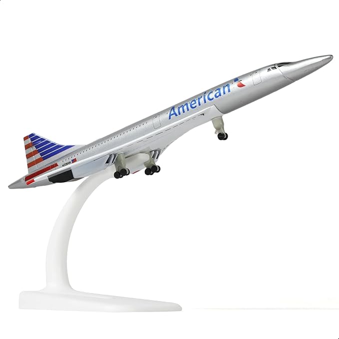 1/300 Scale AA Concorde Diecast Metal Airplane Model Kit with Stand Fantasy Concorde Model Plane for Adult Creative Decorations or Aircraft Souvenirs (7.9-Inch L)