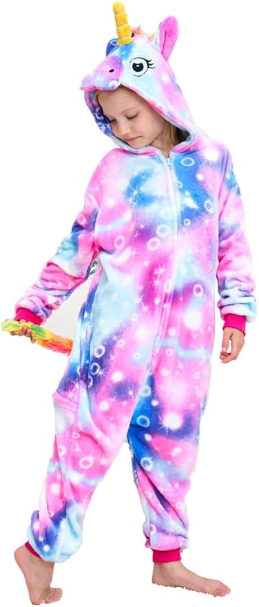 Kids Unicorn Onesie Pajamas One-Piece Cosplay Costume Animal Sleepwear Girls And Boys