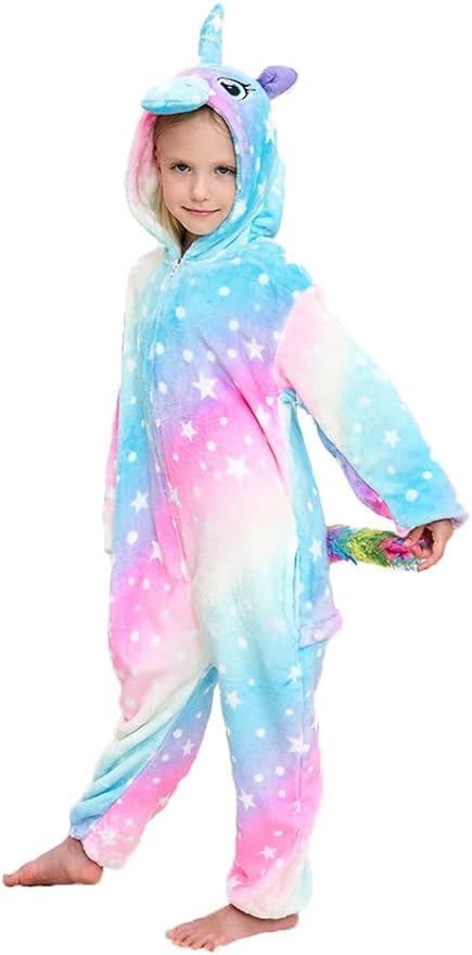 Kids Unicorn Onesie Pajamas One-Piece Cosplay Costume Animal Sleepwear Girls And Boys